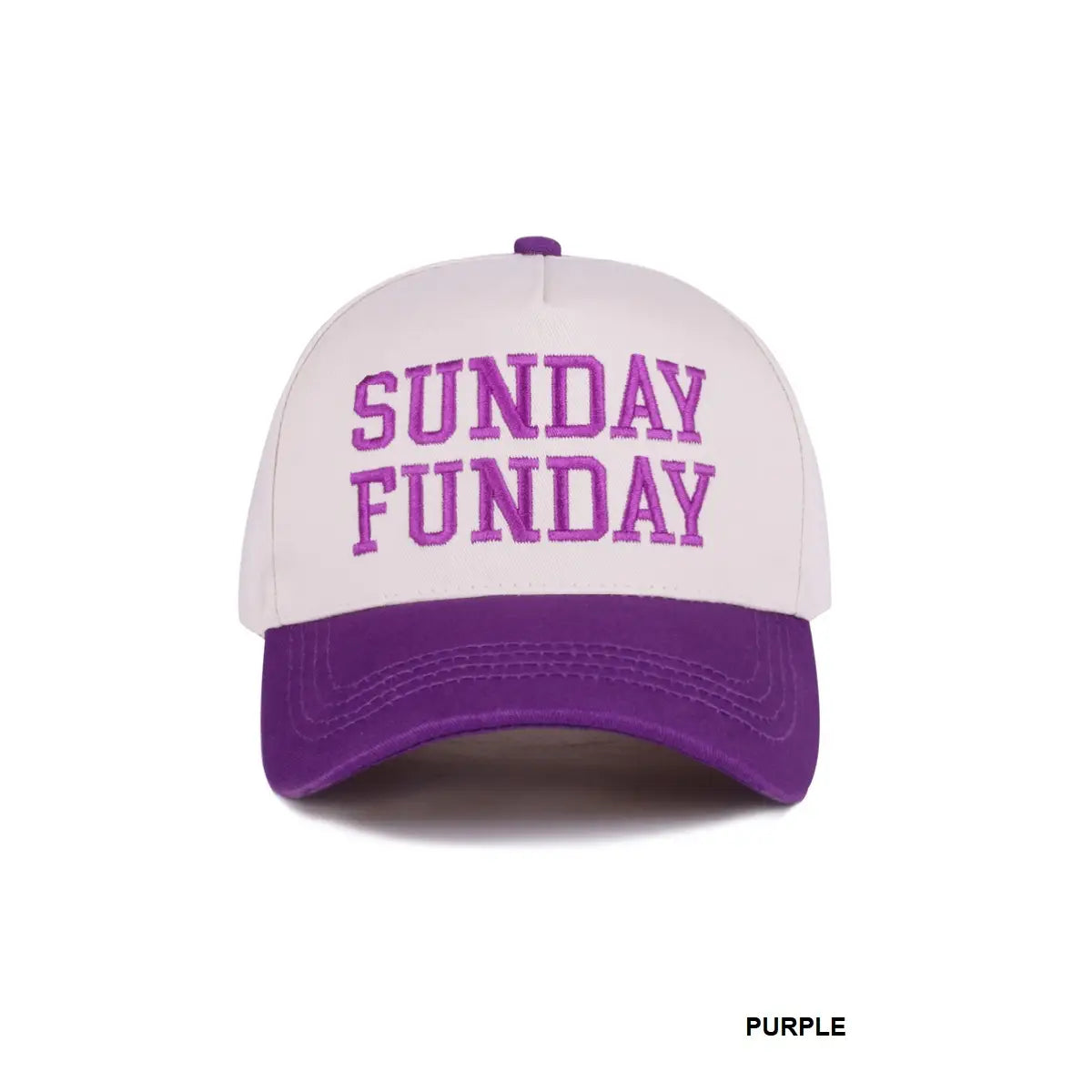 Sunday Funday Two Tone Canvas Cotton Trucker Hat - Multiple Colors