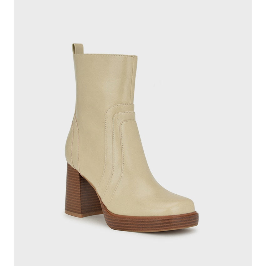 Nine West Donad Ankle Boots with Block Heel - Beige Color - Size 9