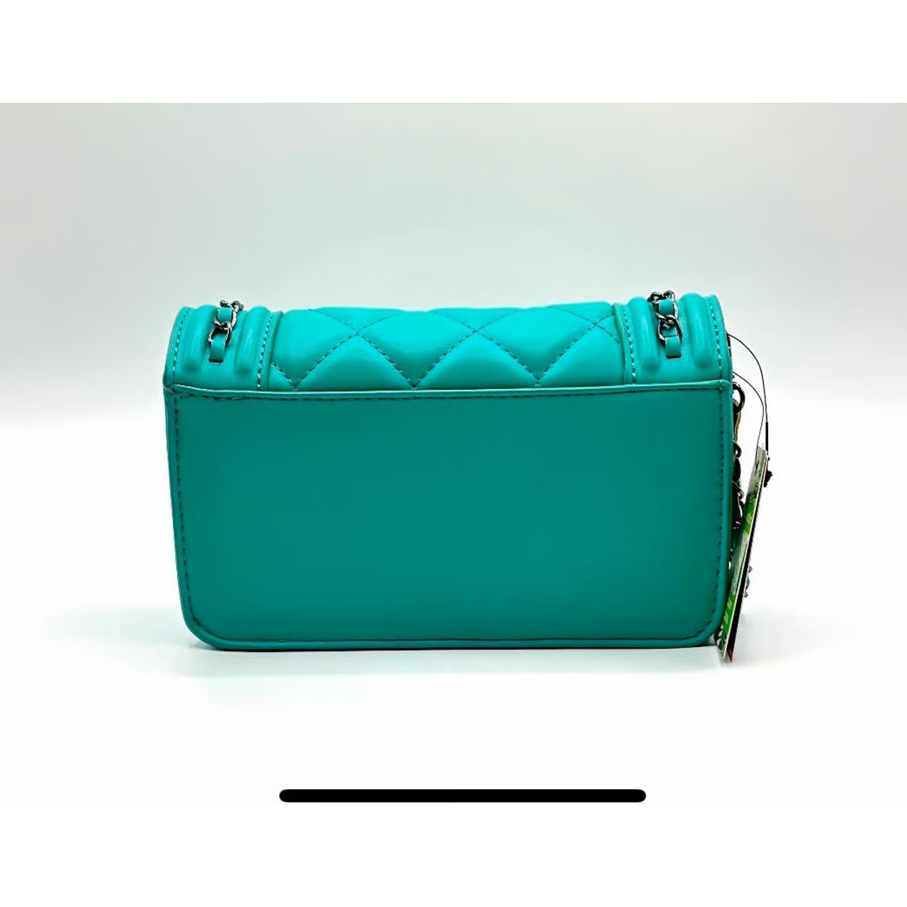 Badgley Mischka Green Crossbody Purse w/ Lock and Silver Chain - NWT