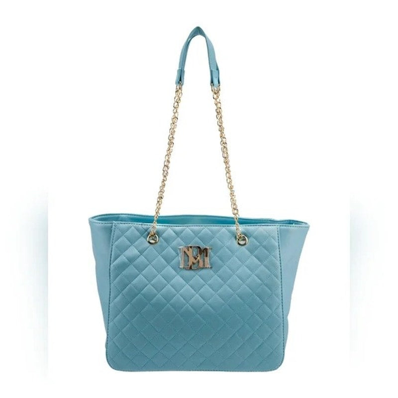 Badgley Mischka Tiffany Blue Tote with Gold Accents