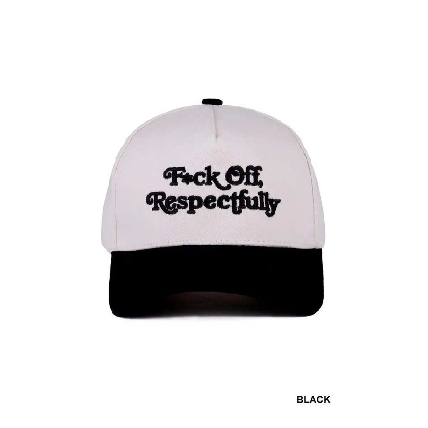 Fxck Off, Respectfully Two Tone Canvas Cotton Trucker Hat - Multiple Colors