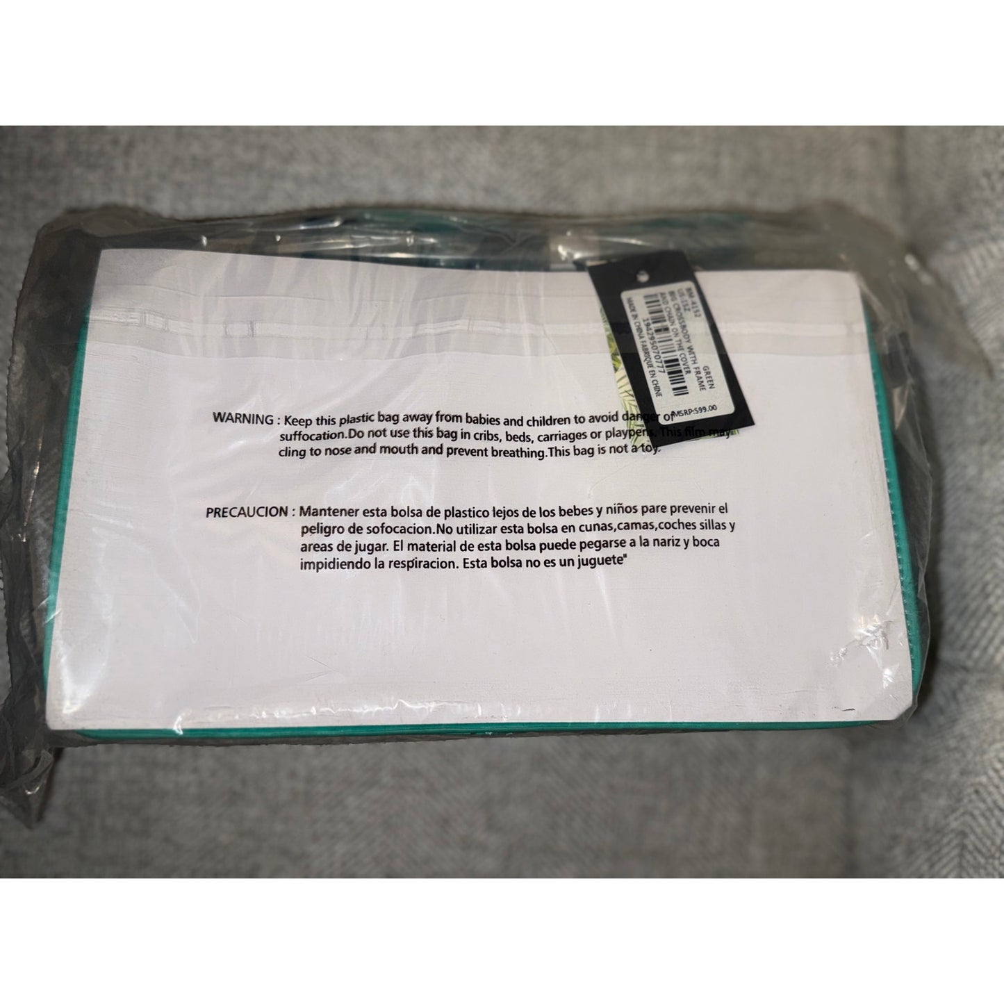 Badgley Mischka Green Crossbody Purse w/ Lock and Silver Chain - NWT