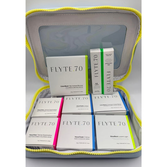 FLYTE.70 Makeup Bundle – 10 Pieces | Blush, Highlight, Lip, Eyes