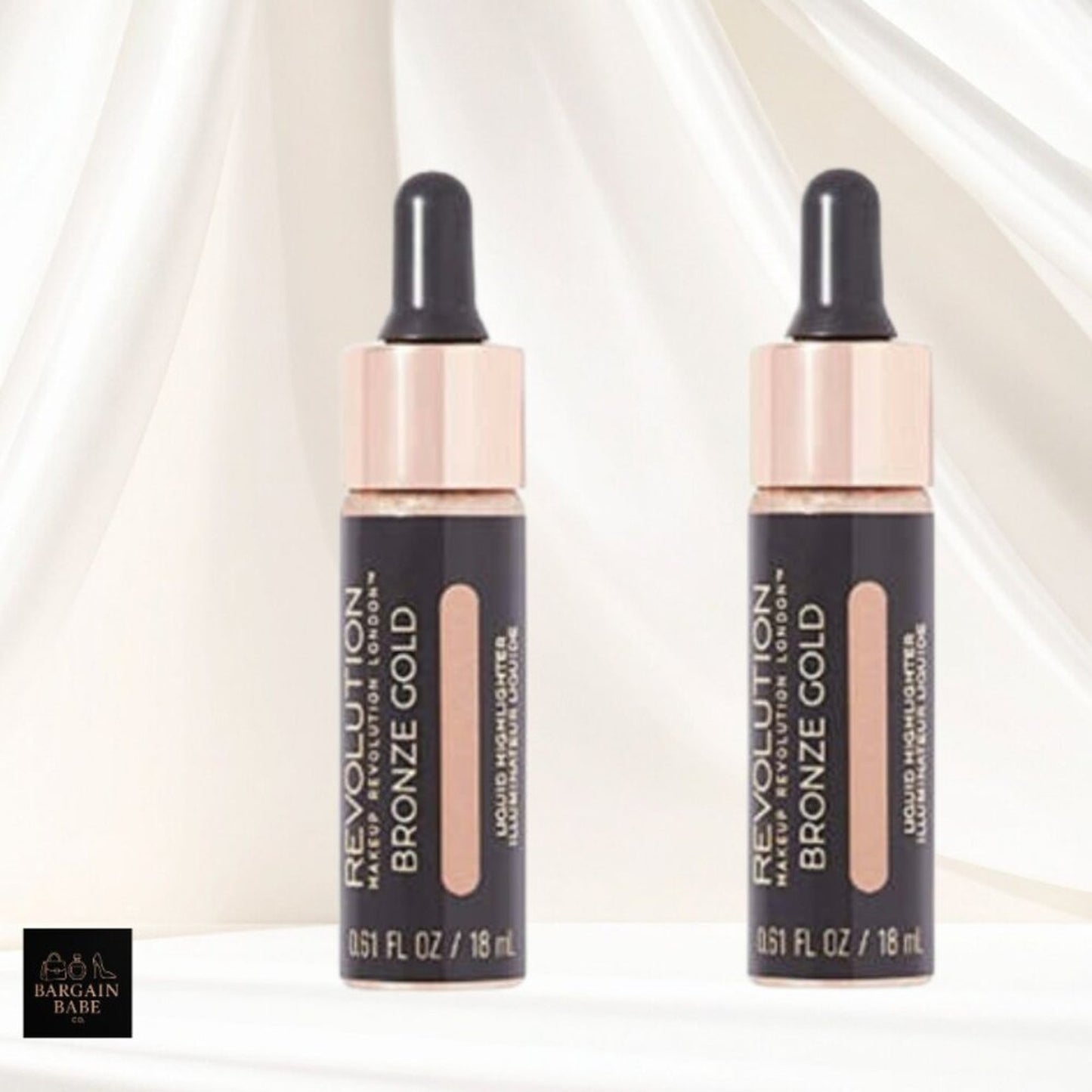 2 Pack - Revolution Liquid Highlighter – Bronze Gold