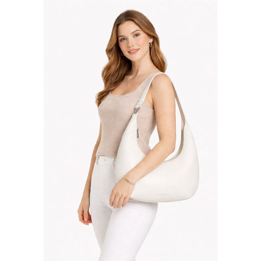French Connection Layla Half Moon Hobo Bag - White - NWT
