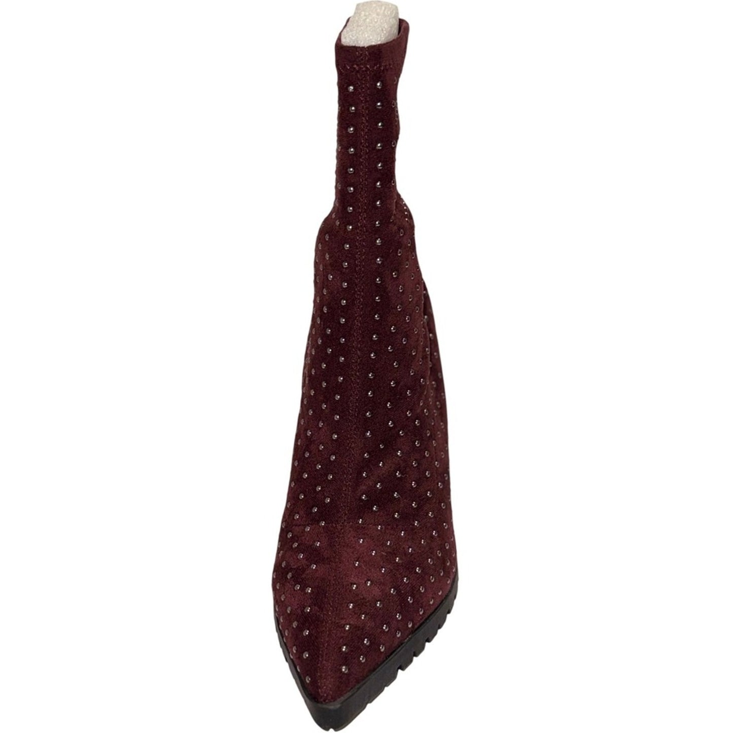 Charles by Charles David Studded Stretch Bootie Danielle in Deep Maroon - Size 8