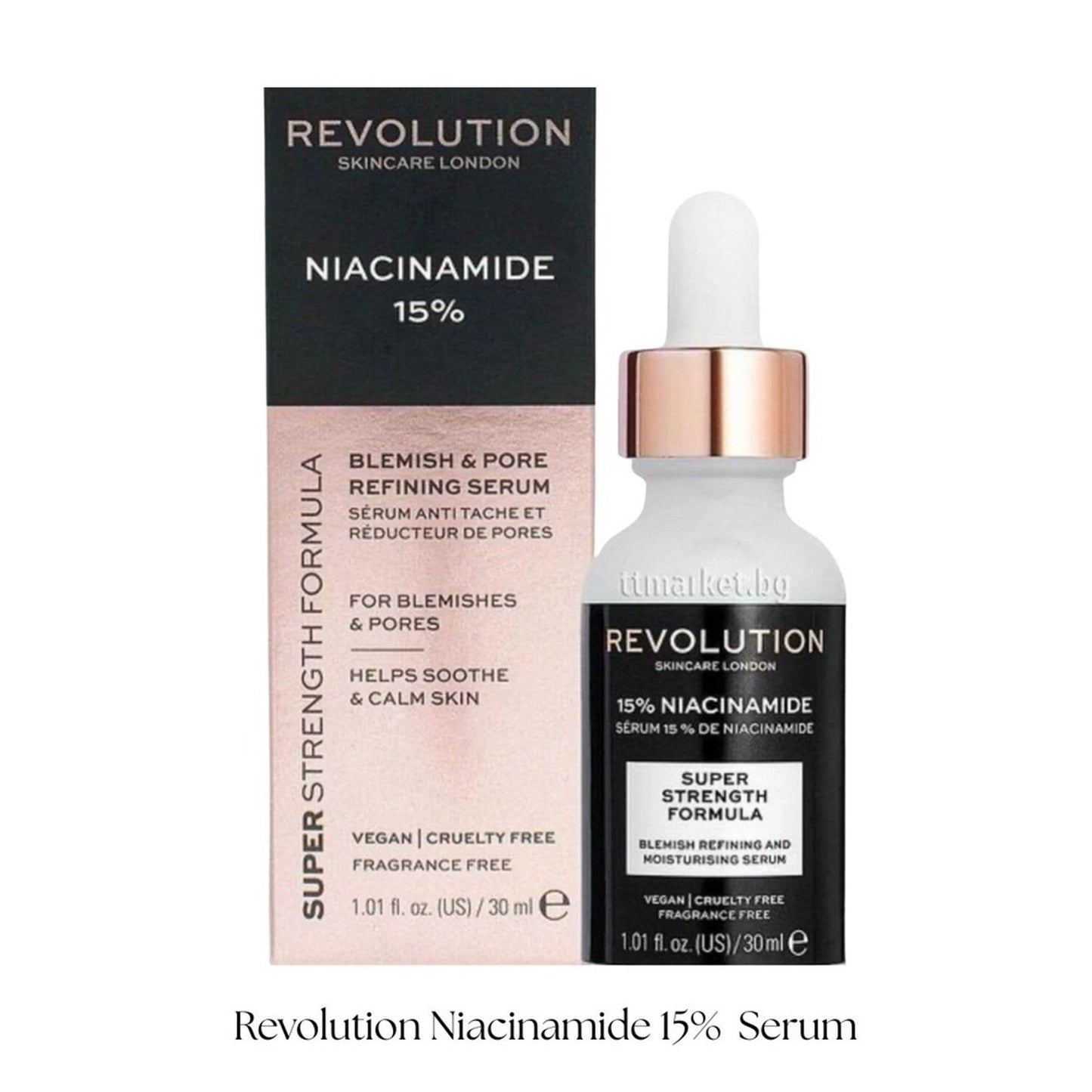 Revolution Niacinamide 15% Serum Blemish Pore Refining 1.01 oz
