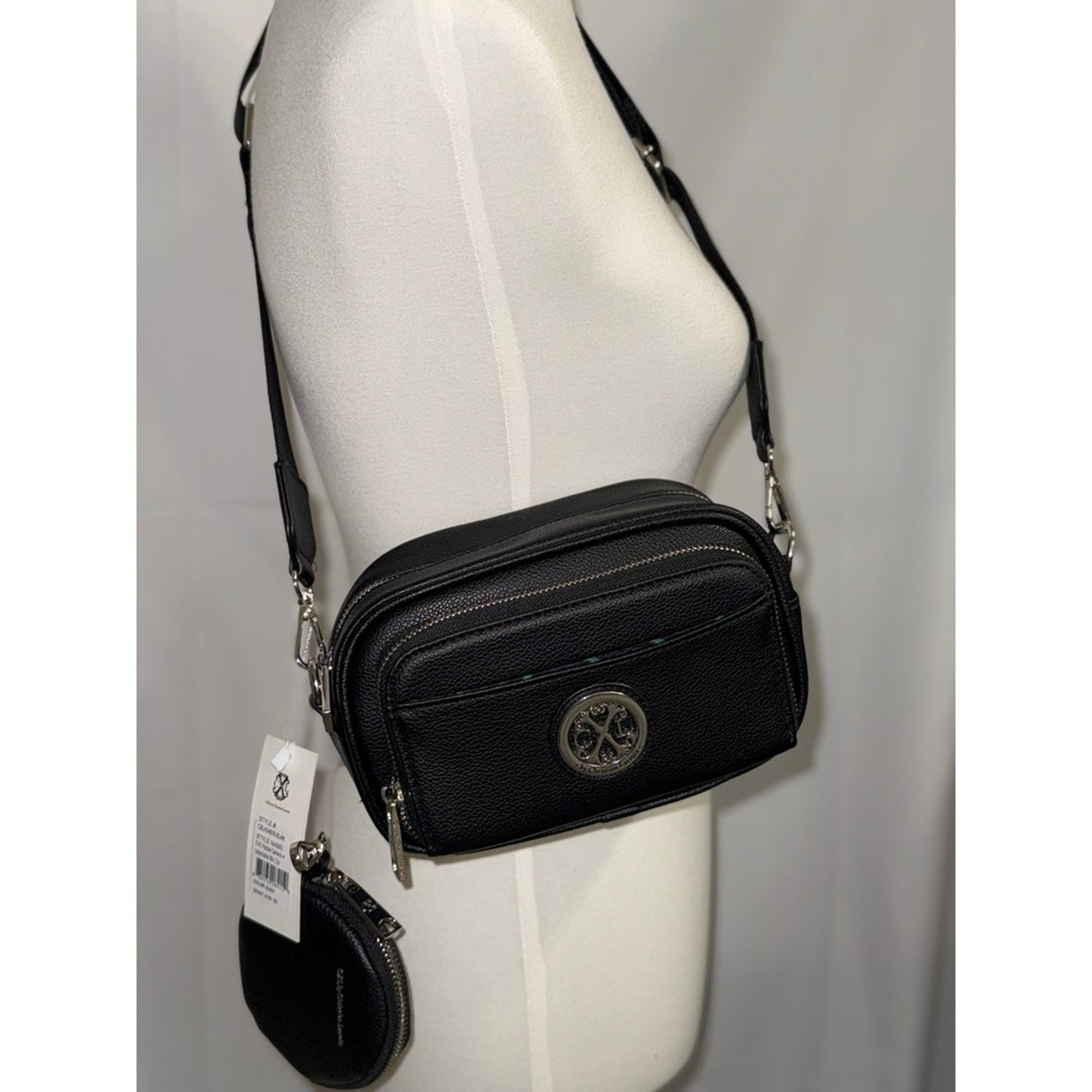 CXL by Christian Lacroix "Camera Bag" Crossbody w/ Detachable Coin Purse - Black