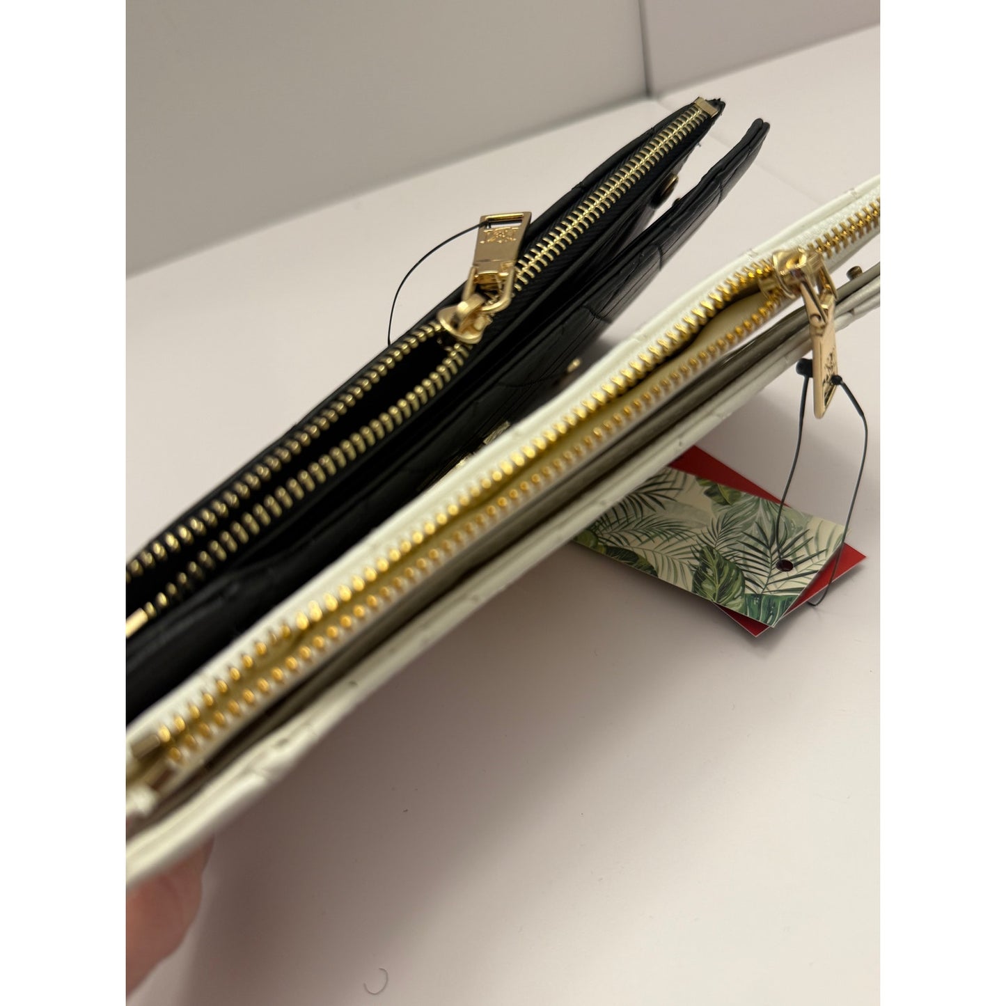 NWT 2 Badgley Mischa Quilted Card Wallets - White and Black