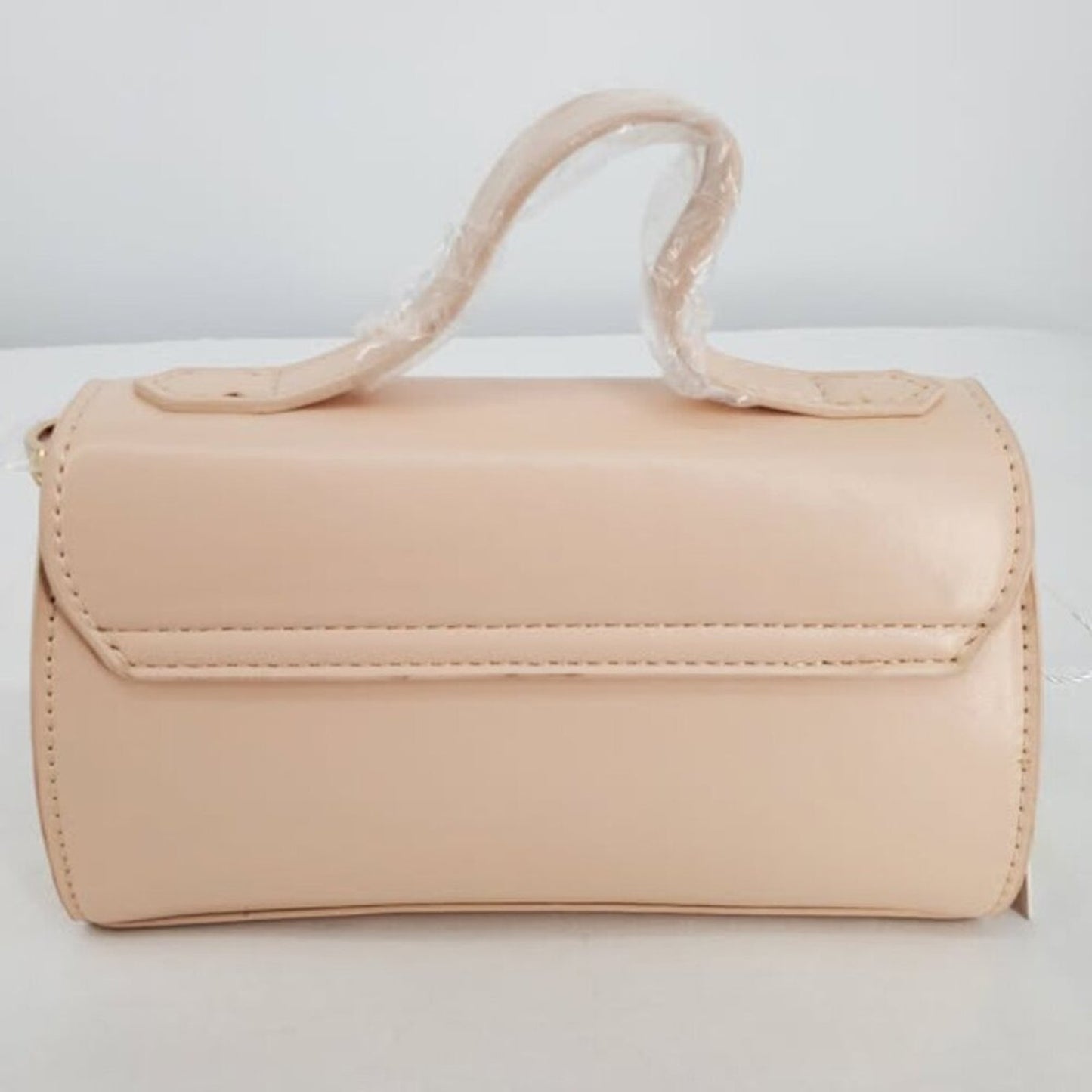 Christian Lacroix Laine Matte Patent Top Handle Crossbody Panna Cotta Beige