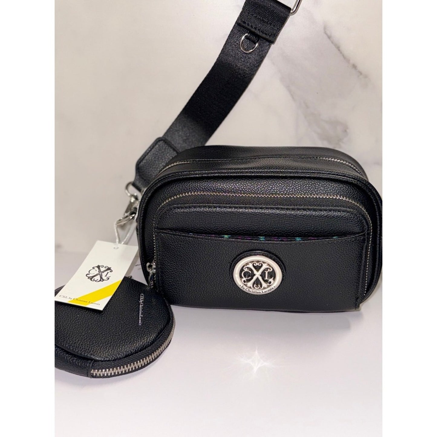 CXL by Christian Lacroix "Camera Bag" Crossbody w/ Detachable Coin Purse - Black