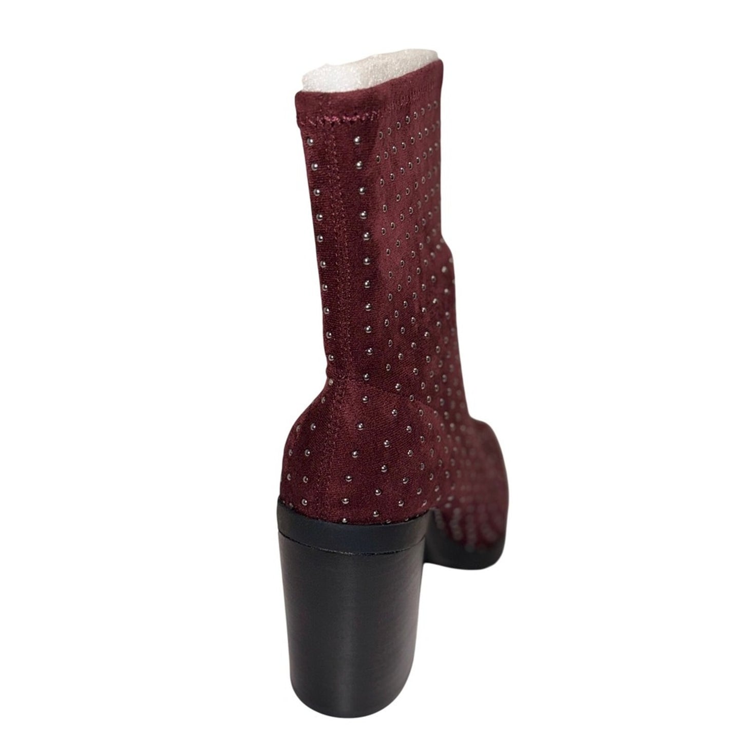 Charles by Charles David Studded Stretch Bootie Danielle in Deep Maroon - Size 8