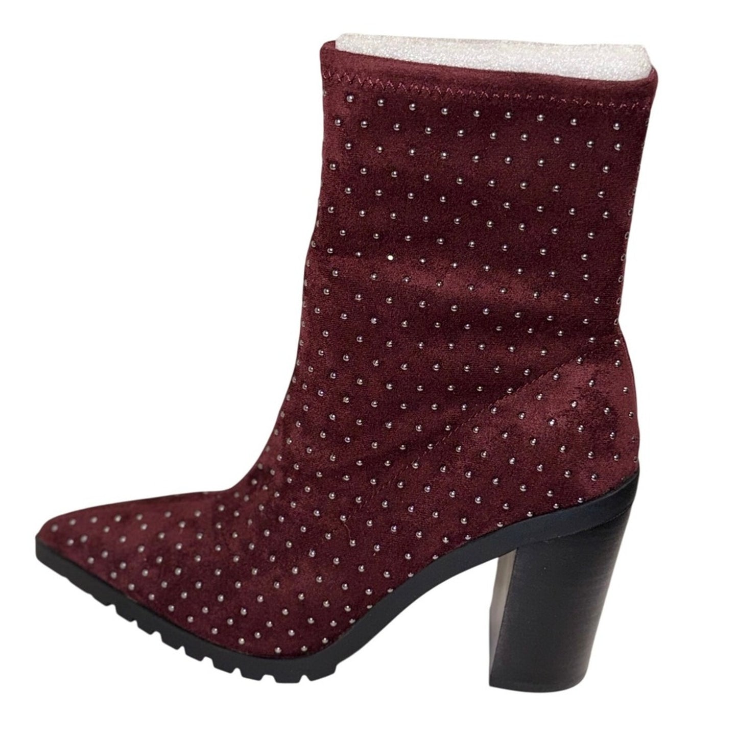 Charles by Charles David Studded Stretch Bootie Danielle in Deep Maroon - Size 8